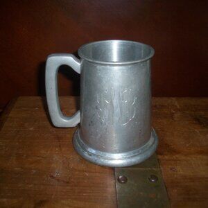 Vintage Raimond Viners English Pewter Glass Bottom Tankard, Initials & Stamped
